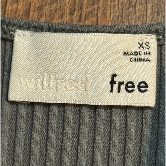 Aritzia Wilfred Free Murdock Ribbed Dress XS Olive Gray NWOT - Picture 3 of 5